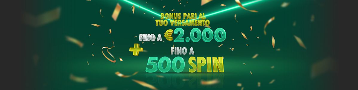 Richiedi un bonus del 100% fino a €2.000 e ricevi fino a 500 giri